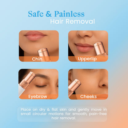 Electric Facial Hair Remover — Painless, Portable & Rechargeable