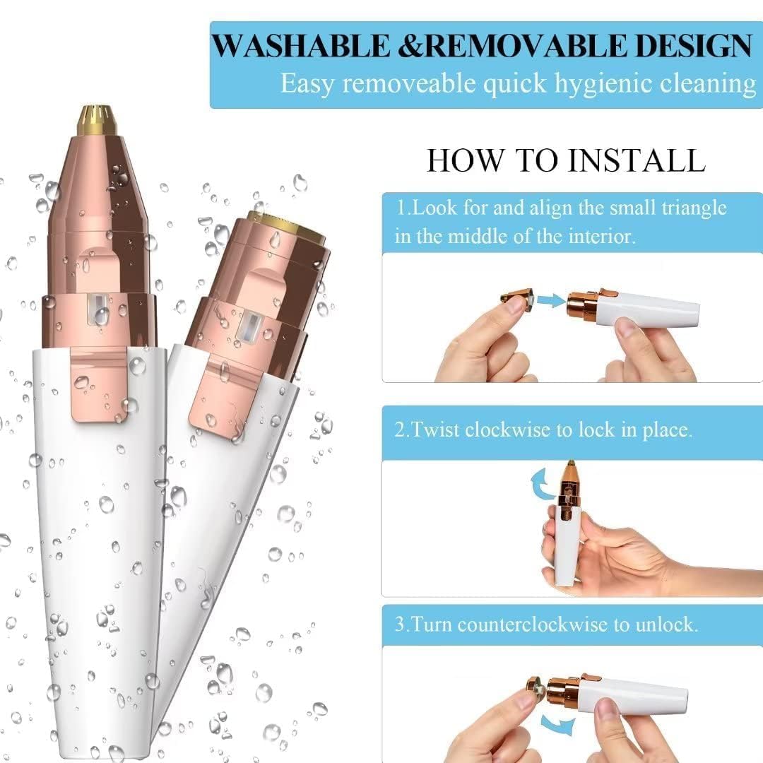 Electric Facial Hair Remover — Painless, Portable & Rechargeable
