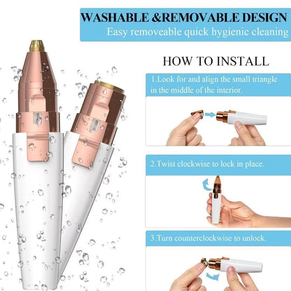 Electric Facial Hair Remover — Painless, Portable & Rechargeable