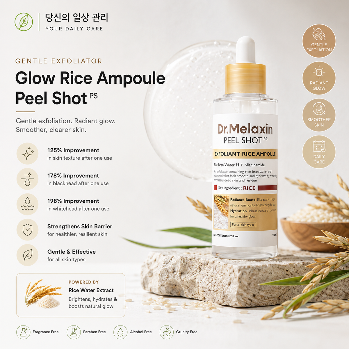 Dr. Melaxin Peel Shot Exfoliant Rice Ampoule Serum | BUY 1 GET 1 FREE (BOGO)